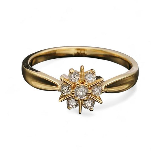AUKSINIS ŽIEDAS SU ŽVAIGŽDĖS FORMOS CIRKONIU