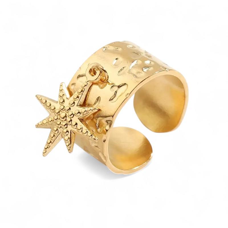 PLATUS ŽIEDAS SU ŽVAIGŽDE