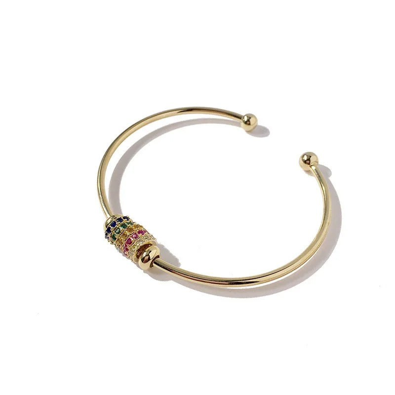 AUKSINĖ APYRANKĖ SU SPALVOTAIS AKMENUKAIS