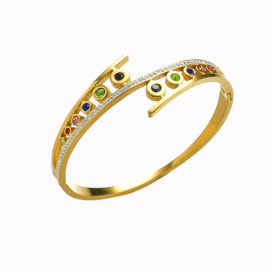 AUKSINĖ APYRANKĖ SU SPALVOTAIS AKMENUKAIS